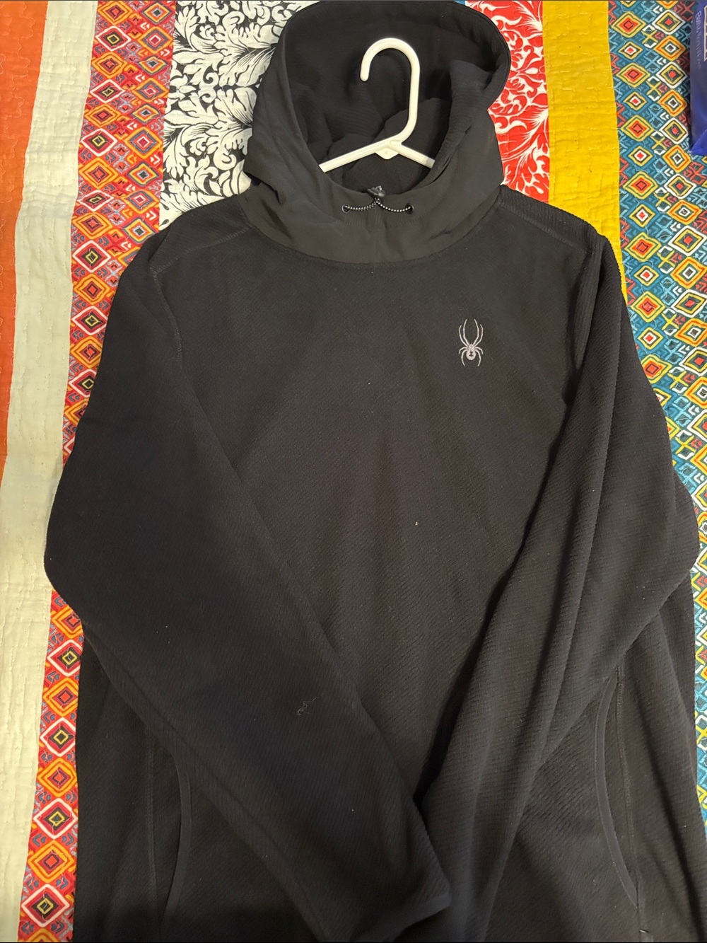 Spyder Men's Black Turtleneck Pullover Hoodie Sweater